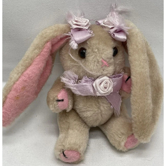 VTG Jointed Easter Bunny Plush Rabbit Long Floppy Ears Cute 5” Stuffed Animal - Picture 12 of 16
